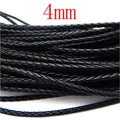 Lederband geflochten 3 bis 6 mm für Schmuck und Basteln – Farbe 4mm