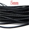 Lederband geflochten 3 bis 6 mm für Schmuck und Basteln – Farbe 5mm