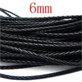 Lederband geflochten 3 bis 6 mm für Schmuck und Basteln – Farbe 6mm