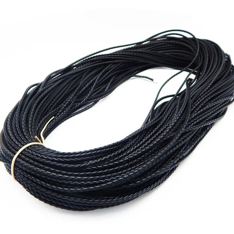 Lederband geflochten 3 bis 6 mm für Schmuck und Basteln