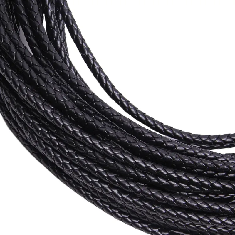 Lederband geflochten 3 bis 6 mm für Schmuck und Basteln