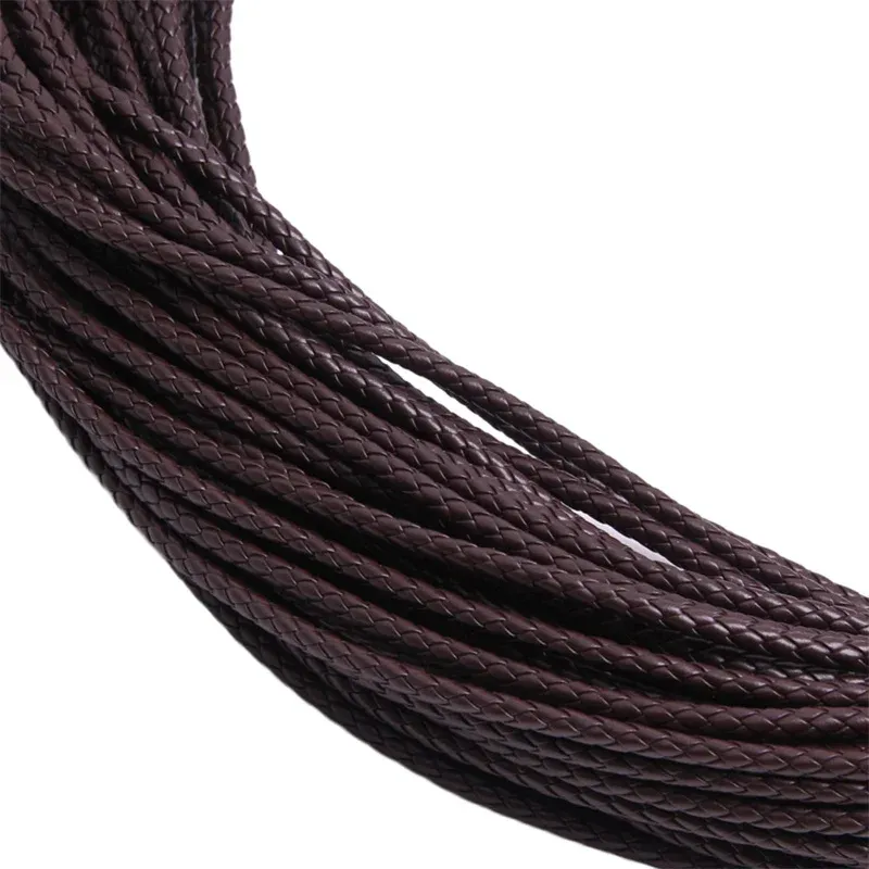 Lederband geflochten 3 bis 6 mm für Schmuck und Basteln