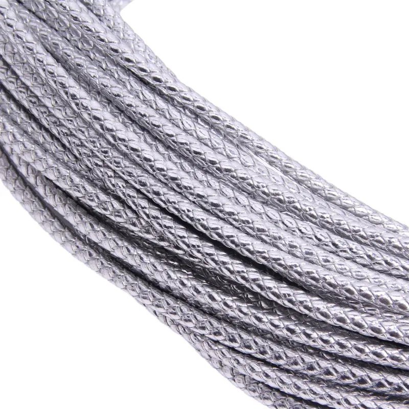 Lederband geflochten 3 bis 6 mm für Schmuck und Basteln