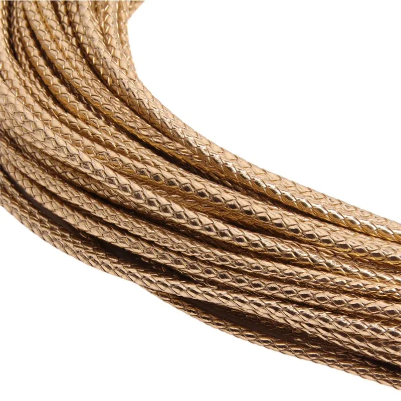 Lederband geflochten 3 bis 6 mm für Schmuck und Basteln