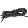 Lederband geflochten 3 bis 8 mm für Schmuck – Farbe Schwarz