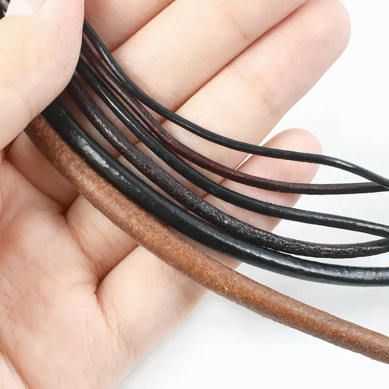 Lederband rund 1 bis 10 mm 2 bis 3 Meter für DIY Schmuck