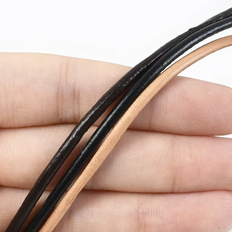 Lederband rund 1 bis 10 mm 2 bis 3 Meter für DIY Schmuck