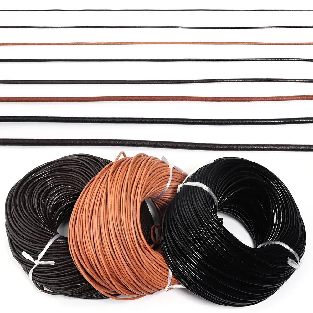 Lederband rund 1 bis 4 mm 2 bis 5 Yards für DIY Schmuck