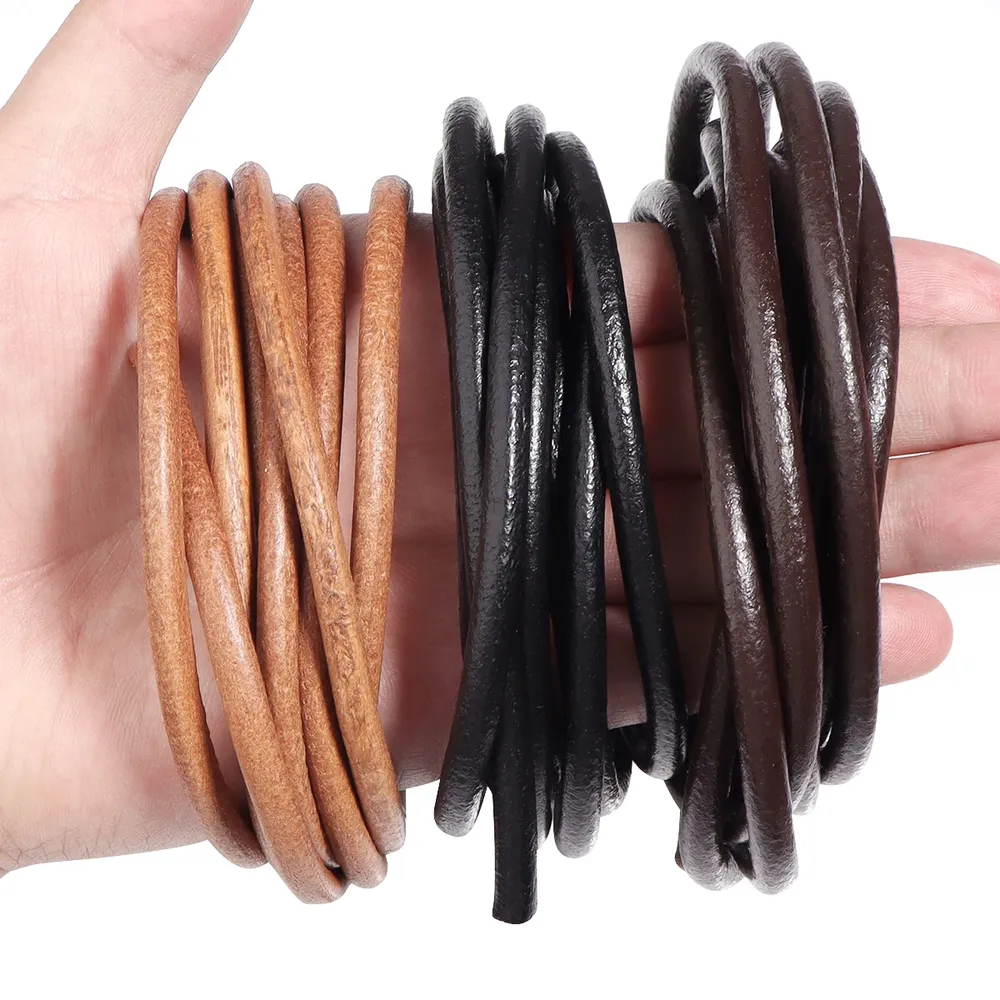 Lederband rund 1 bis 4 mm 2 bis 5 Yards für DIY Schmuck