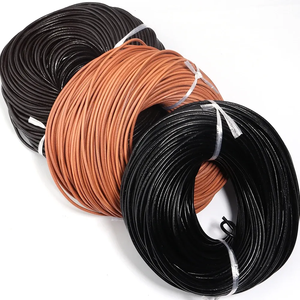 Lederband rund 1 bis 4 mm 2 bis 5 Yards für DIY Schmuck