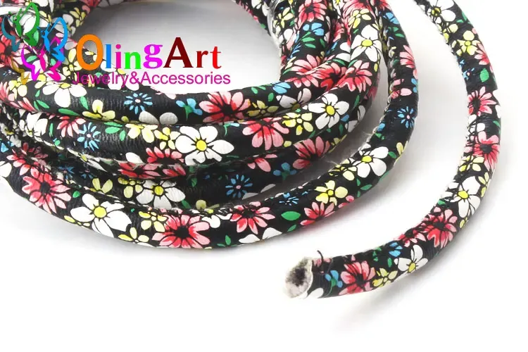 Lederband rund 2 Meter 6 mm PU für Halskette Armband