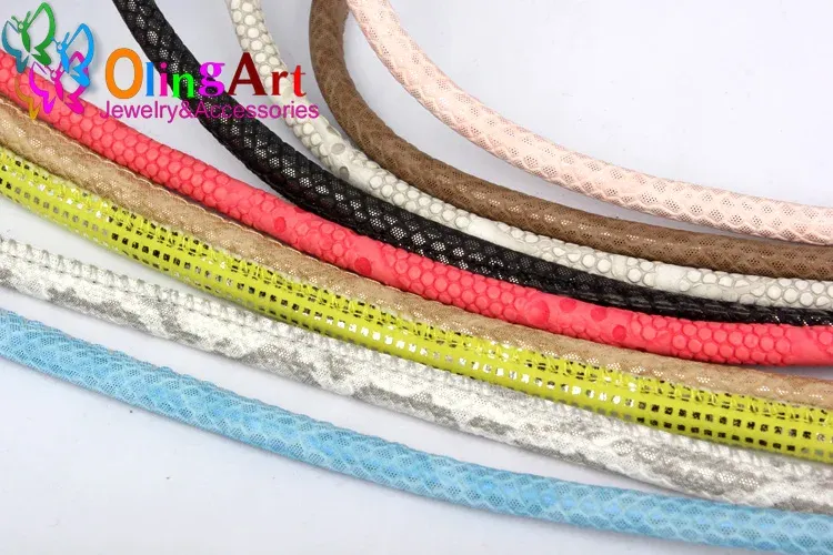 Lederband rund 2 Meter 6 mm PU für Halskette Armband