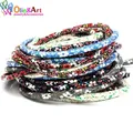 Lederband rund 2 Meter 6 mm PU für Halskette Armband – Farbe HPU010  5MIX  40CM