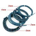 Lederband rund 3 bis 6 mm für Armbänder – Farbe blue color