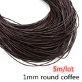 Lederband rund flach 1 bis 8 mm 2 bis 5 Meter für DIY Schmuck – Farbe 1mm round 5meters