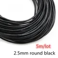 Lederband rund flach 1 bis 8 mm 2 bis 5 Meter für DIY Schmuck – Farbe 2.5mm round 5meters