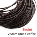 Lederband rund flach 1 bis 8 mm 2 bis 5 Meter für DIY Schmuck – Farbe 2.5mm round 5meters