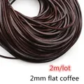Lederband rund flach 1 bis 8 mm 2 bis 5 Meter für DIY Schmuck – Farbe 2mm flat 2meters