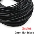 Lederband rund flach 1 bis 8 mm 2 bis 5 Meter für DIY Schmuck – Farbe 2mm flat 2meters