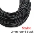 Lederband rund flach 1 bis 8 mm 2 bis 5 Meter für DIY Schmuck – Farbe 2mm round 5meters