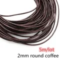 Lederband rund flach 1 bis 8 mm 2 bis 5 Meter für DIY Schmuck – Farbe 2mm round 5meters
