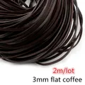 Lederband rund flach 1 bis 8 mm 2 bis 5 Meter für DIY Schmuck – Farbe 3mm flat 2meters