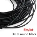 Lederband rund flach 1 bis 8 mm 2 bis 5 Meter für DIY Schmuck – Farbe 3mm round 5meters