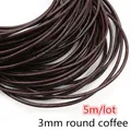 Lederband rund flach 1 bis 8 mm 2 bis 5 Meter für DIY Schmuck – Farbe 3mm round 5meters