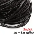 Lederband rund flach 1 bis 8 mm 2 bis 5 Meter für DIY Schmuck – Farbe 4mm flat 2meters
