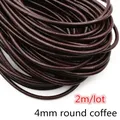 Lederband rund flach 1 bis 8 mm 2 bis 5 Meter für DIY Schmuck – Farbe 4mm round 2meters