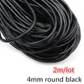 Lederband rund flach 1 bis 8 mm 2 bis 5 Meter für DIY Schmuck – Farbe 4mm round 2meters