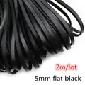 Lederband rund flach 1 bis 8 mm 2 bis 5 Meter für DIY Schmuck – Farbe 5mm flat 2meters