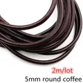 Lederband rund flach 1 bis 8 mm 2 bis 5 Meter für DIY Schmuck – Farbe 5mm round 2meters