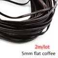 Lederband rund flach 1 bis 8 mm 2 bis 5 Meter für DIY Schmuck – Farbe 5mm flat 2meters