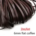 Lederband rund flach 1 bis 8 mm 2 bis 5 Meter für DIY Schmuck – Farbe 6mm flat 2meters