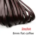 Lederband rund flach 1 bis 8 mm 2 bis 5 Meter für DIY Schmuck – Farbe 8mm flat 2meters