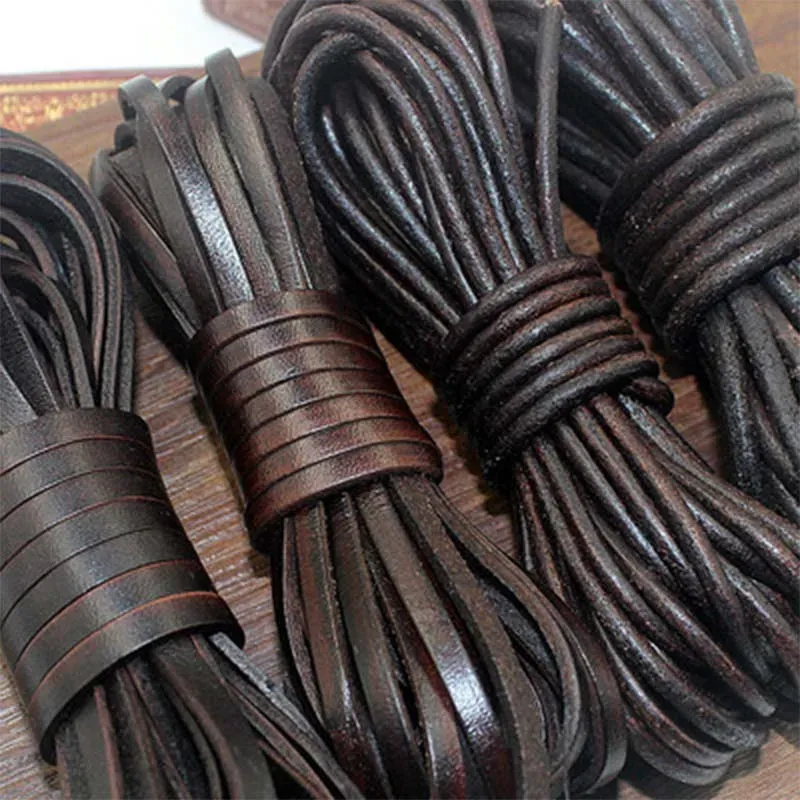 Lederband rund und flach 1,5 bis 10 mm für Schmuck