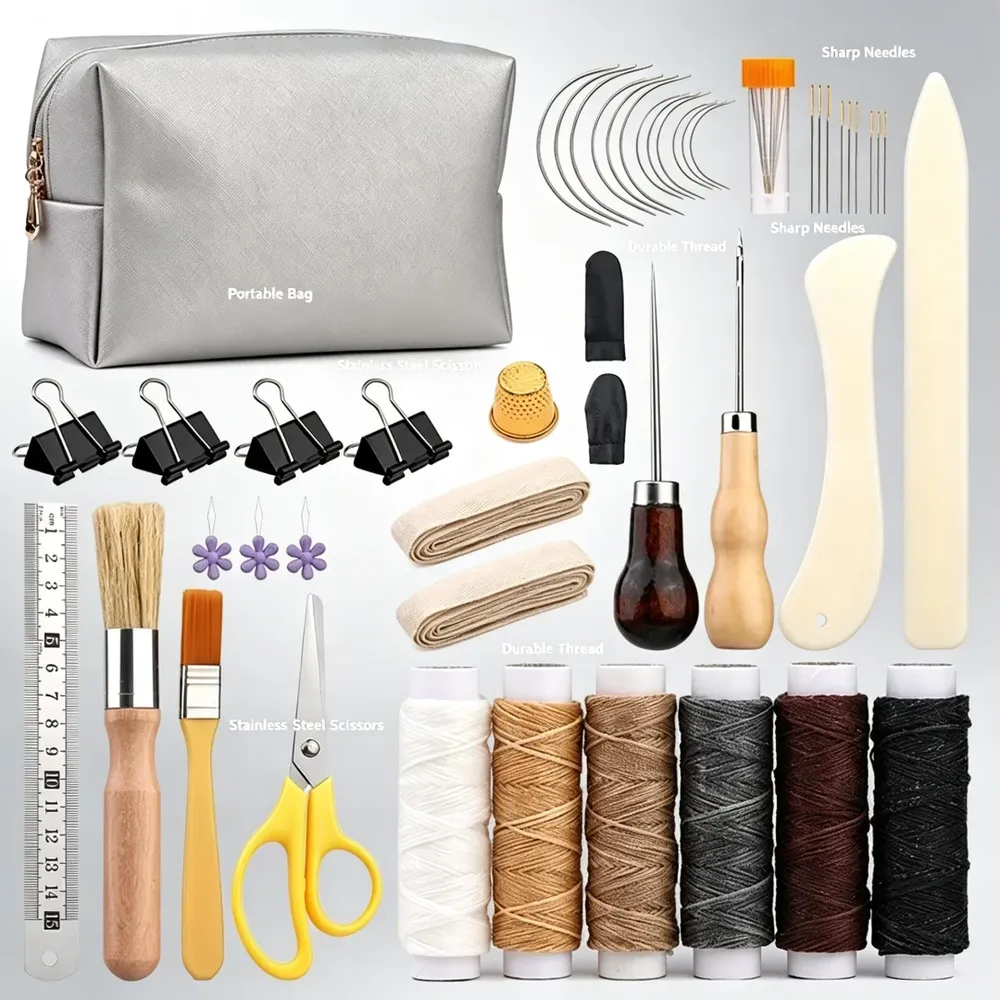 Lederbearbeitungs-Kit mit Knochenfaltwerkzeug
