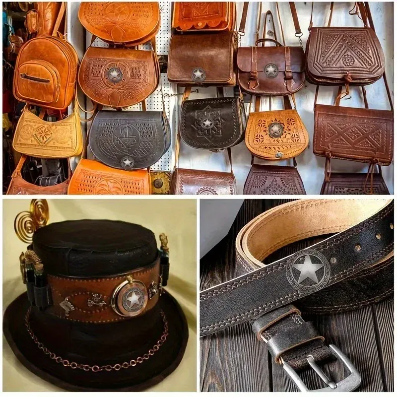 Lederdekorations Schnalle Conchos 10 Stück für Lederhandwerk und Gürtel