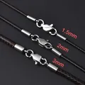 Lederhalskette rund 1,5 bis 3 mm mit Edelstahlverschluss – 6