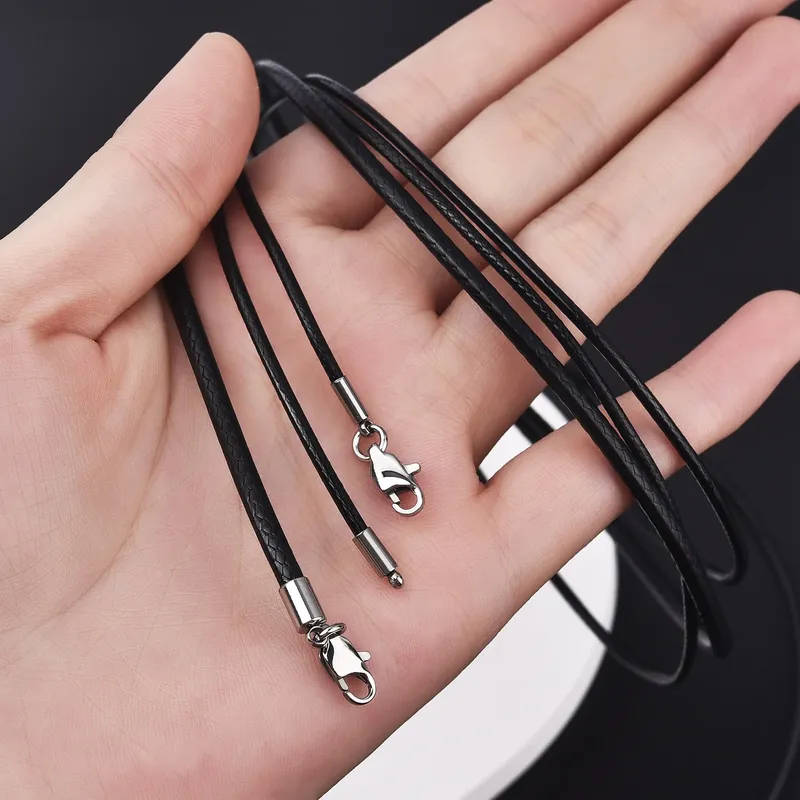 Lederhalskette rund 1,5 bis 3 mm mit Edelstahlverschluss