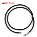 Lederhalskette rund 1,5 bis 3 mm mit Edelstahlverschluss – Color black-3mm