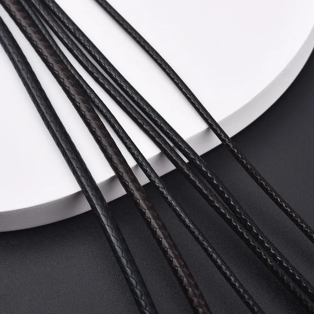 Lederhalskette rund 1,5 bis 3 mm mit Edelstahlverschluss