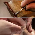 Lederhandwerk Nähset mit Faden und Nadel mit Holzgriff – 4