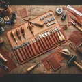 Lederhandwerks-Werkzeugset 92 Teile mit Leinwand-Aufbewahrungstasche – 1