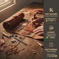 Lederhandwerks-Werkzeugset 92 Teile mit Leinwand-Aufbewahrungstasche – 4