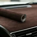 Lederimitat Velours Rolle selbstklebend für Auto und DIY – Farbe Dark brown