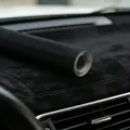 Lederimitat Velours Rolle selbstklebend für Auto und DIY – Farbe schwarz