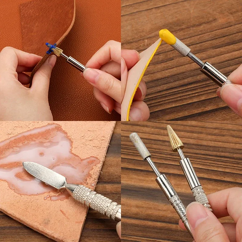 Lederkanten Ölfarbstift Applikator mit Doppel-Edelstahlkopf