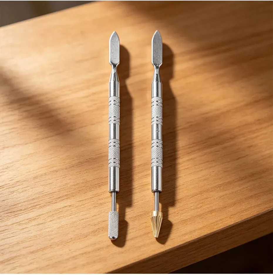 Lederkanten Ölfarbstift Applikator mit Doppel-Messingkopf